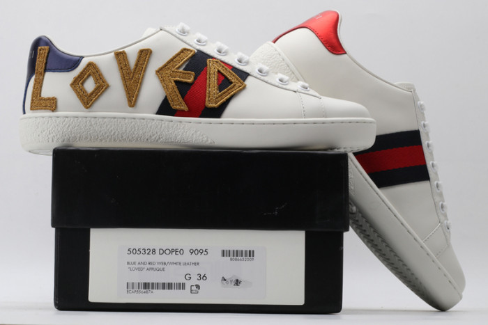 gu ace embroidered low-top sneaker