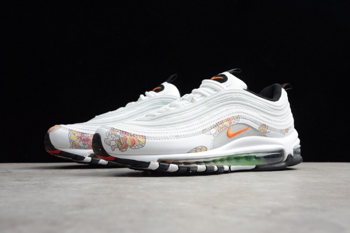 nike air max 97 white-orange flower 921733-101