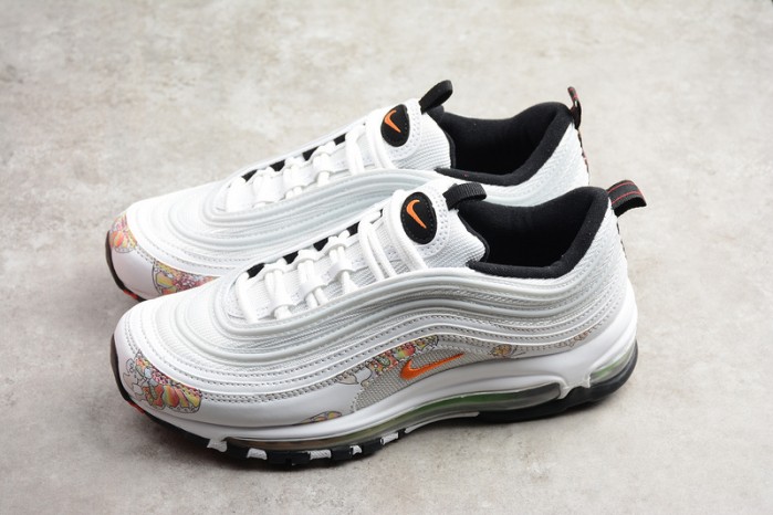 nike air max 97 white-orange flower 921733-101