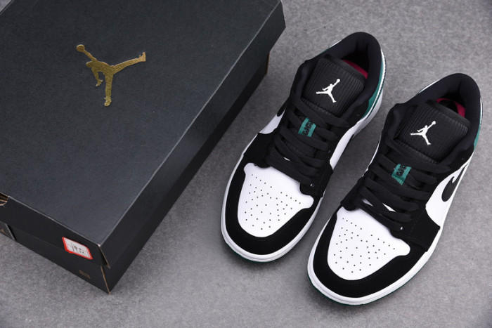 air jordan 1 low white black mystic green 553558-113