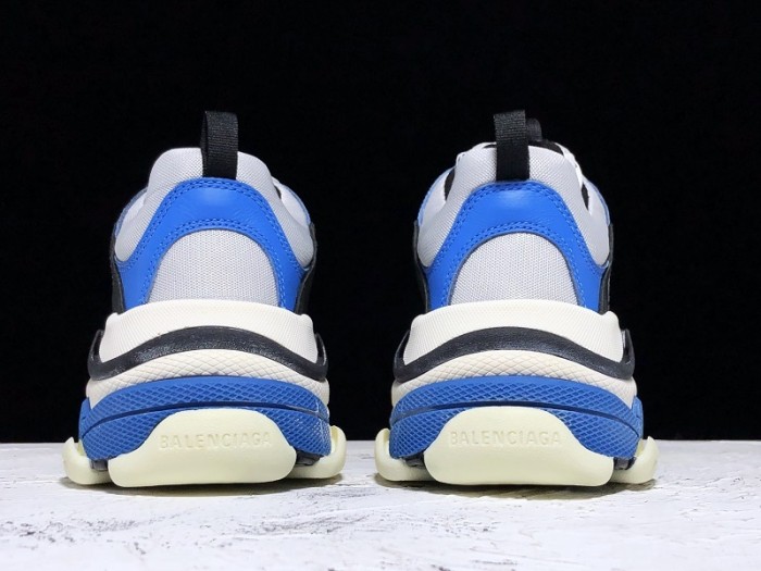 balen triple s trainers clear sole b;ack blue white 541624 w09oh 1007