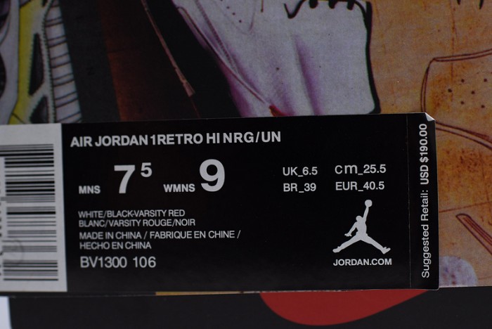 air jordan 1 retro hi nrg/un "union" - air jordan - bv1300-106