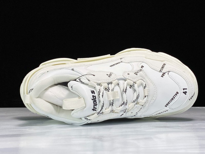 balen triple s trainers white letters 541624 w09o1 8013