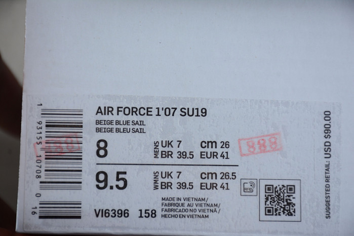 L*v*s x nike air force 1 07 low denim university red vi6396-158