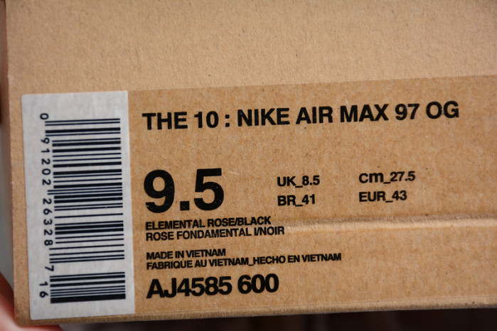 nike air max 97 fw elemental rose serena "queen" aj4585-600