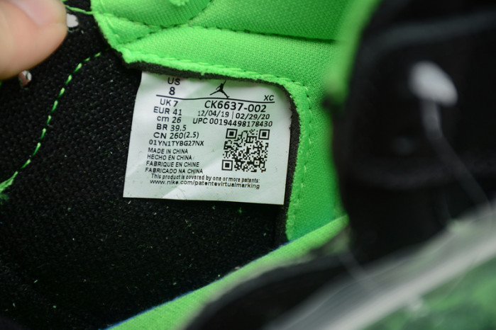 air jordan 1 retro high zoom black green ck6637-002