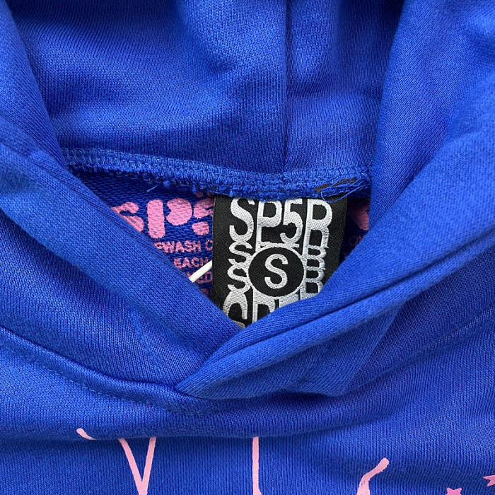 sp5der p*nk hoodie blue