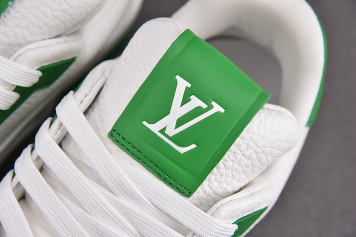 l&v x yayoi kusama trainer white green