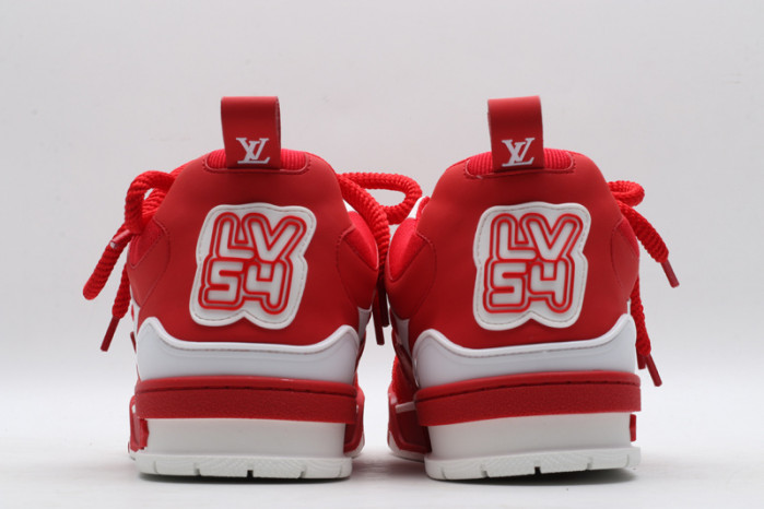 l&v skate sneaker red white