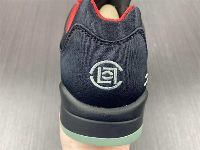 clot x air jordan 5 low black green red dm4640-036