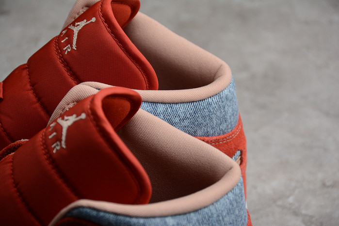 jordan 1 mid denim red - dm4352-600