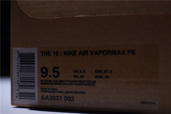 fw x nike air vapormax fk black aa3831-002